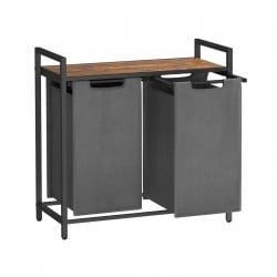 Koš za perilo Songmics Ila Duo – 2 x 46 L, siv