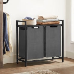 Koš za perilo Songmics Ila Duo – 2 x 46 L, siv