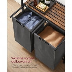 Koš za perilo Songmics Ila Duo – 2 x 46 L, siv