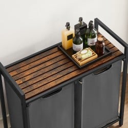 Koš za perilo Songmics Ila Duo – 2 x 46 L, siv