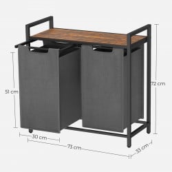 Koš za perilo Songmics Ila Duo – 2 x 46 L, siv