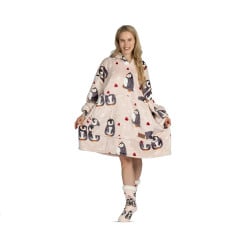 Hoodie odeja Svilanit Penguin Love + Darilo: nogavice