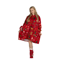 Hoodie odeja Svilanit Xmass Red + Darilo: nogavice
