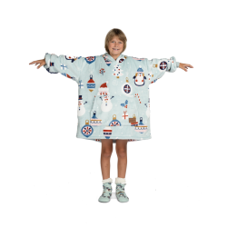 Otroška hoodie odeja Svilanit Winter Wonderland + Darilo: Nogavice