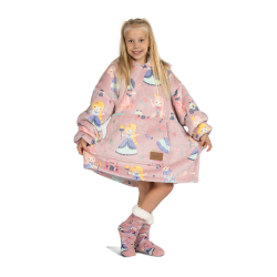 Otroška hoodie odeja Svilanit Princess Neon + Darilo: Nogavice 