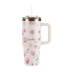 Termo lonček Rosmarino MegaCup Roses 870 ml – krem