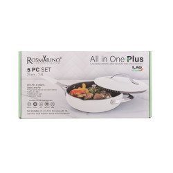 Ponev za kuhanje na pari, sotiranje in cvrtje Rosmarino Chef’s Choice All-in-One, 24 cm – bež