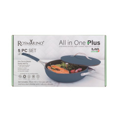 Ponev za kuhanje na pari, sotiranje in cvrtje Rosmarino Chef’s Choice All-in-One, 28 cm – modra