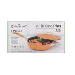 Ponev za kuhanje na pari, sotiranje in cvrtje Rosmarino Chef’s Choice All-in-One, 28 cm – terracotta