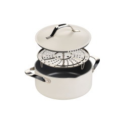 Kozica za kuhanje na pari, sotiranje in cvrtje Rosmarino Chef’s Choice All-in-One, 24 cm – bež