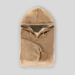 Hoodie odeja z rokavi Svilanit Ella Cocoa + DARILO: nogavice