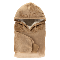 Hoodie odeja z rokavi Svilanit Ella Cocoa + DARILO: nogavice