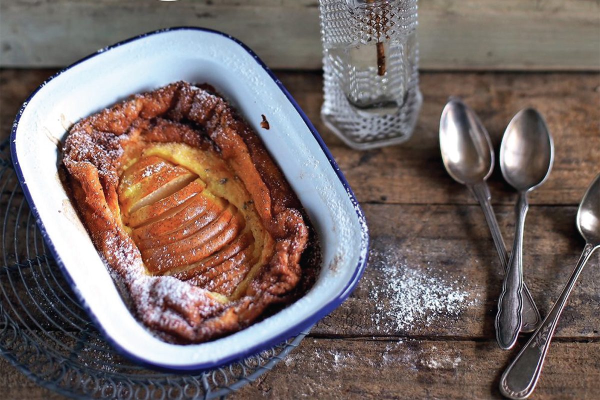 Recept za sivkin clafoutis s hruško