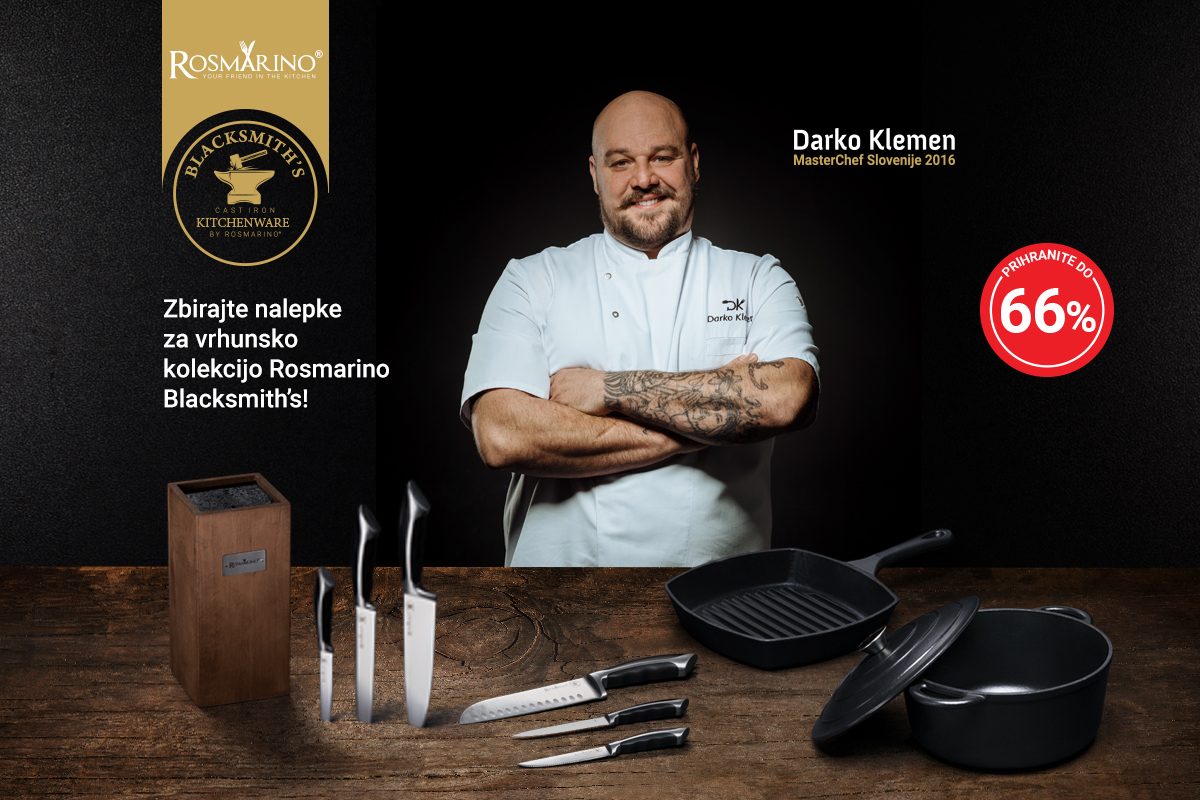 Akcija Rosmarino in Petrol: Zbirajte nalepke za vrhunsko kolekcijo Rosmarino Blacksmith's!