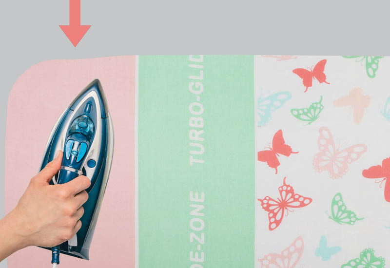 Inovativna tehnologija odbijanja toplote za likanje oblačil le na eni strani.