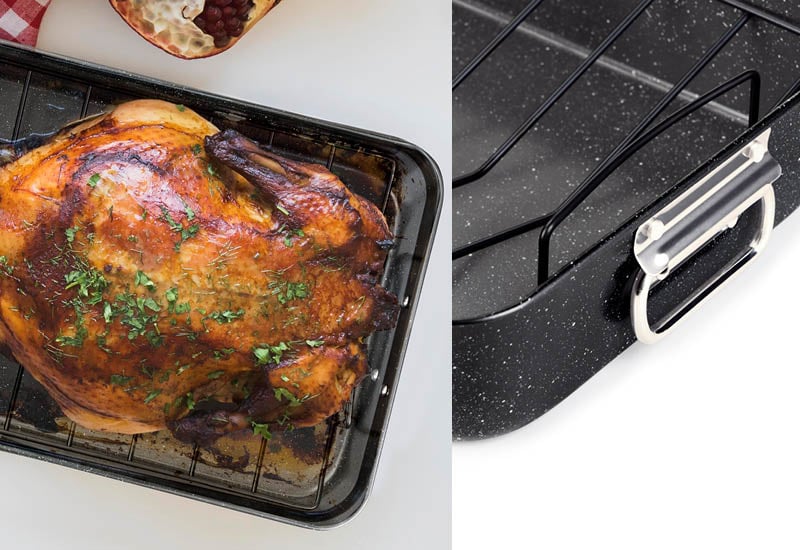 Pekač z mrežo za bolj zdravo pečenje in hrustljavo skorjico.