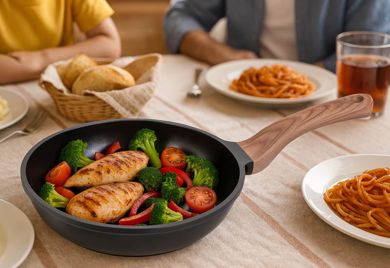 Izbrani kakovostni materiali za hitro kuhanje in dolgo življenjsko dobo posode.