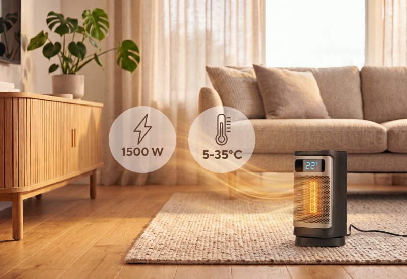 1500 W moči in temperatura po vaši meri