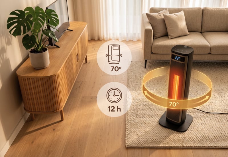 70° rotacija za enakomerno razporeditev toplote