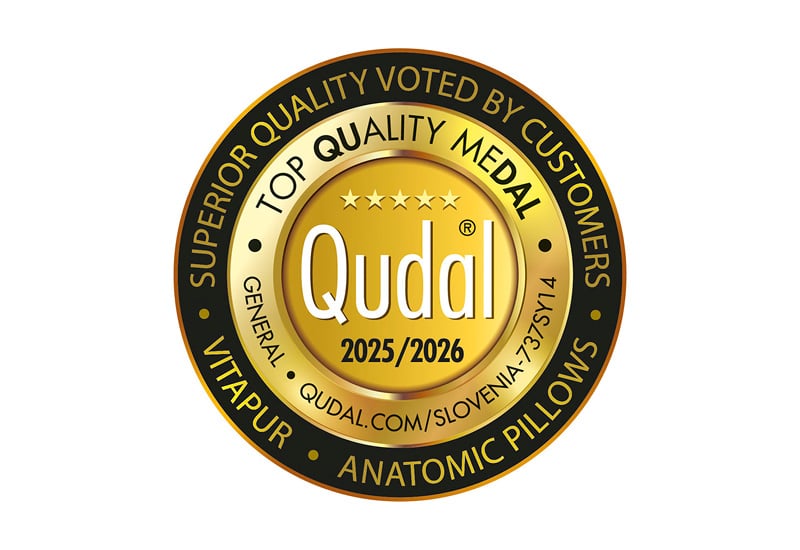 Prejemnik nagrade QUDAL za najboljše anatomske in ergonomske vzglavnike