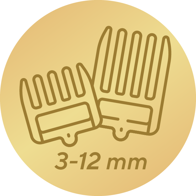 4 glavniki za dolžino dlak 3–12 mm