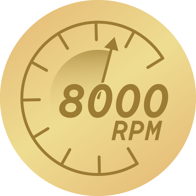 Do 8.000 vrtljajev/minuto
