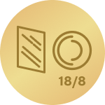 Borosilikatno steklo in nerjaveče jeklo 18/8