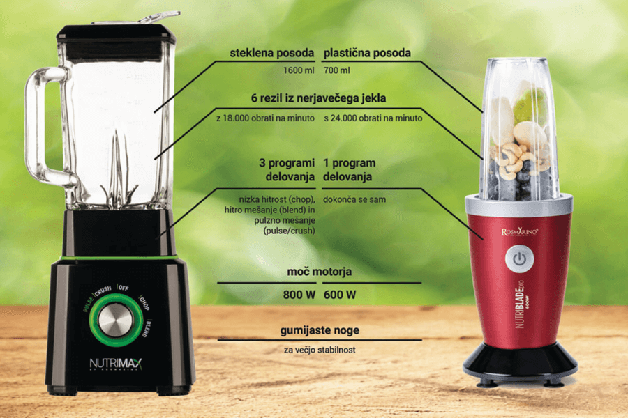 Mešalnik Nutrimax vs. Ekstraktor NutribladePRO