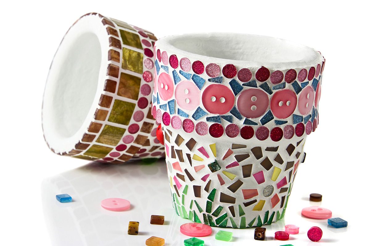 Mozaični cvetlični lončki